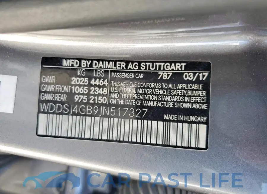 WDDSJ4GB9JN517327# 12