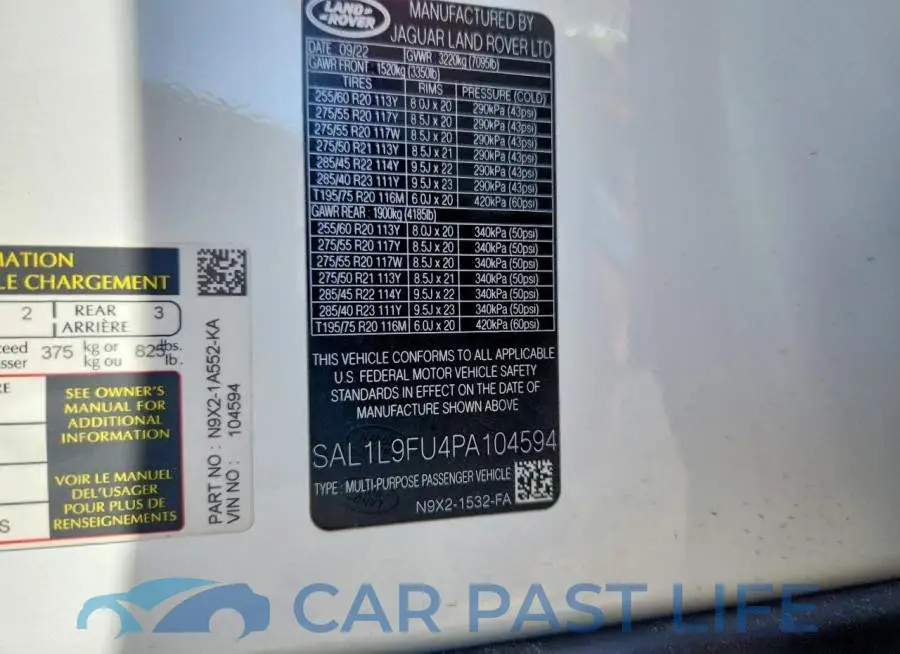 SAL1L9FU4PA104594# 12