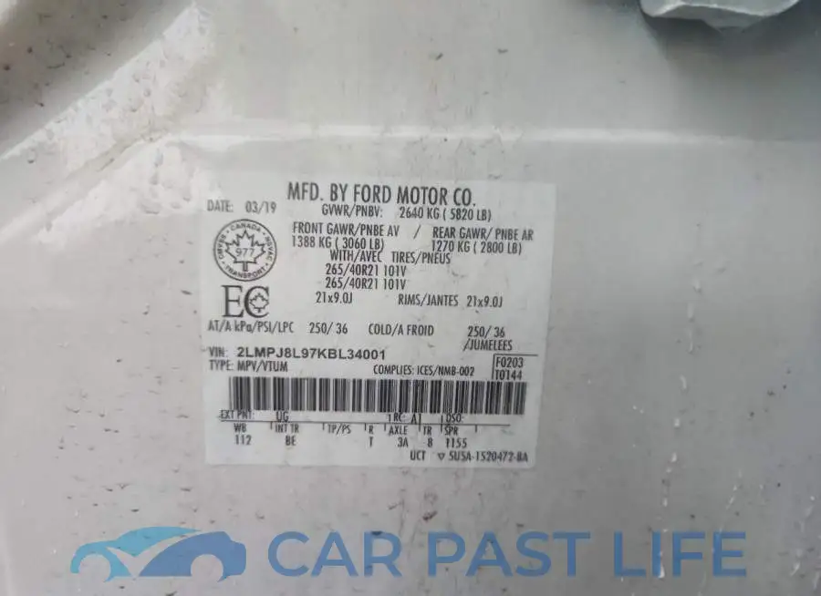 2LMPJ8L97KBL34001# 12