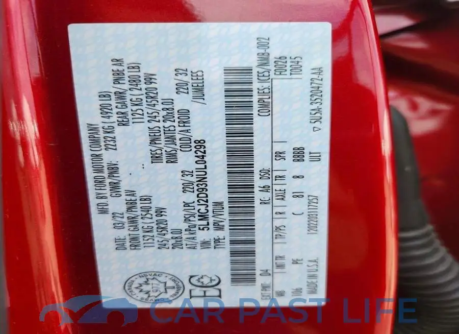 5LMCJ2D93NUL04298# 13