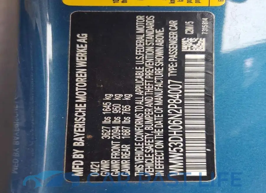 WMW53DH06N2P84007# 12