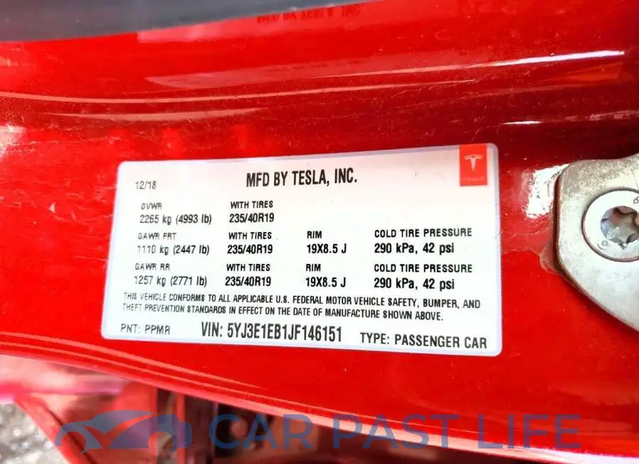 5YJ3E1EB1JF146151# 12