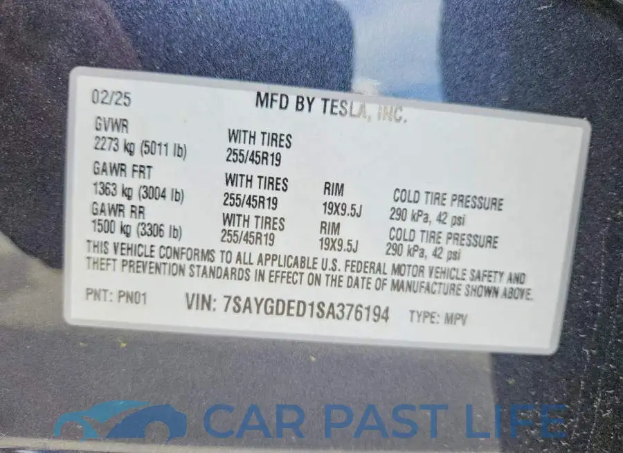 7SAYGDED1SA376194# 13
