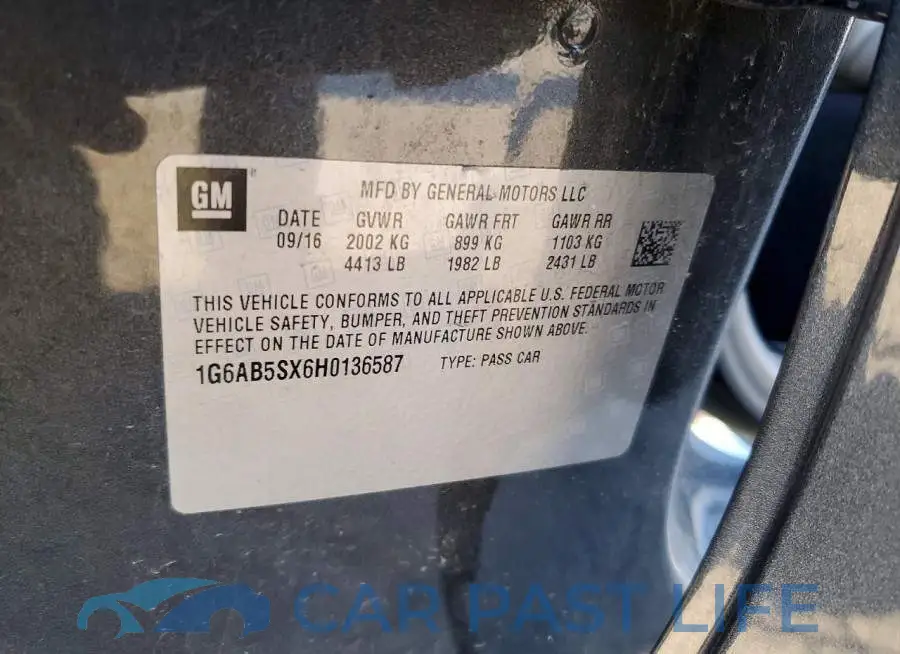 1G6AB5SX6H0136587# 12