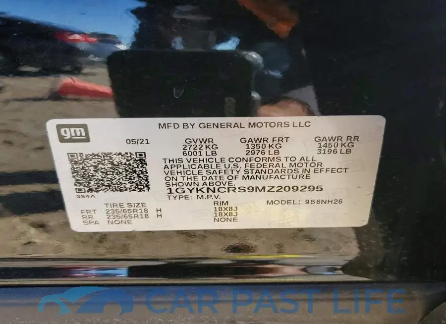 1GYKNCRS9MZ209295# 13