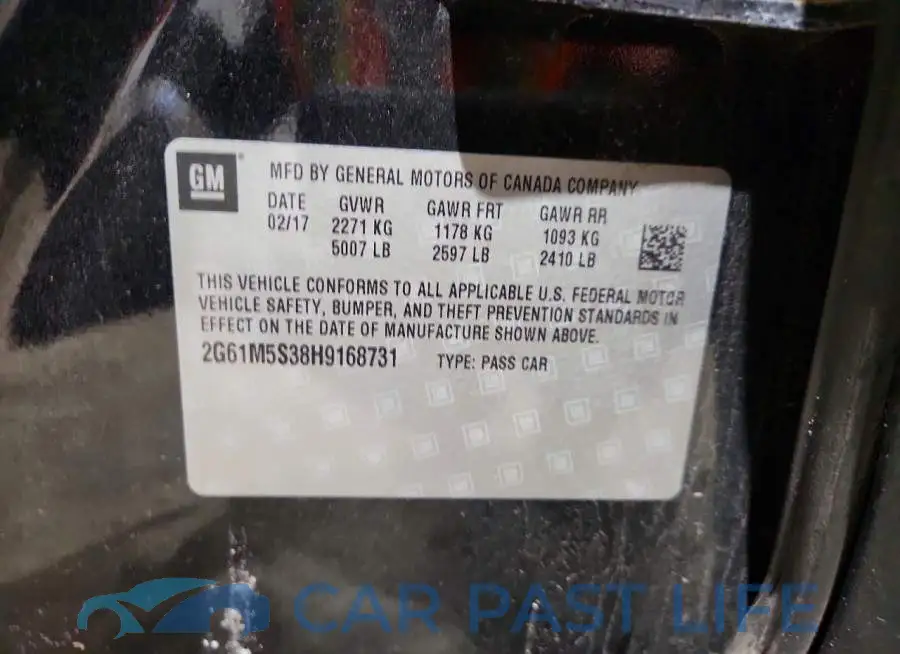 2G61M5S38H9168731# 12