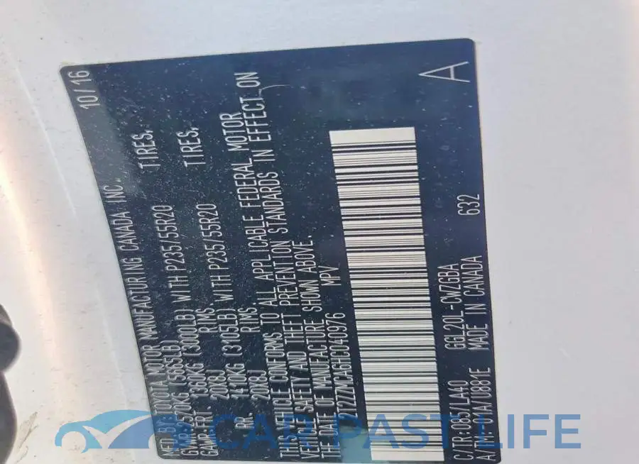 2T2ZZMCA6HC040976# 13