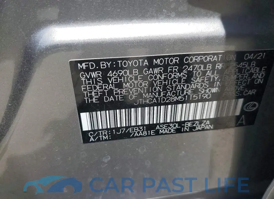 JTHCA1D28M5115190# 12
