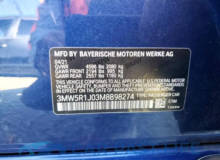 3MW5R1J03M8B98274# 12