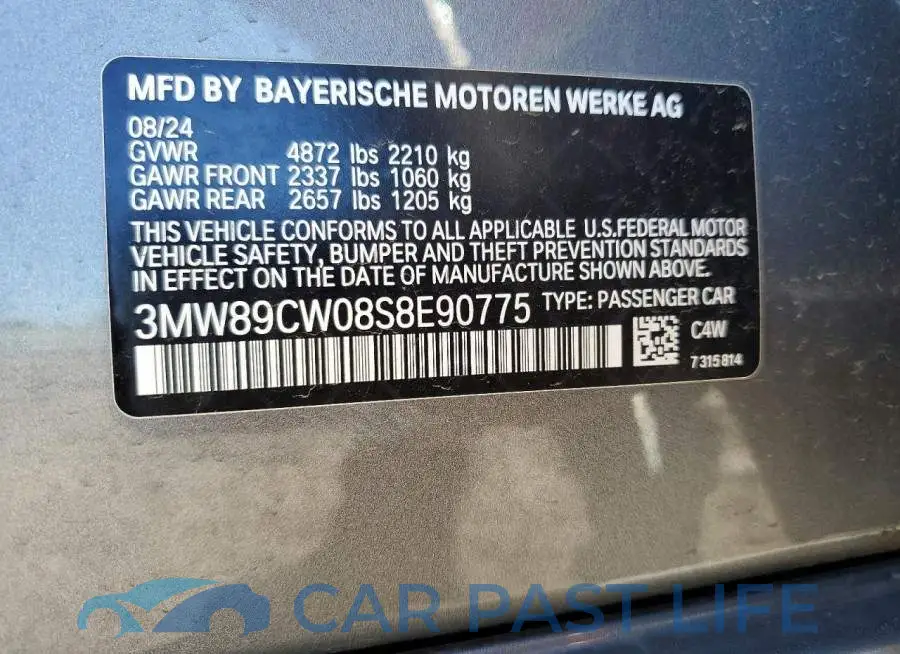 3MW89CW08S8E90775# 12