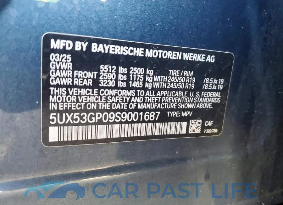 5UX53GP09S9001687# 13