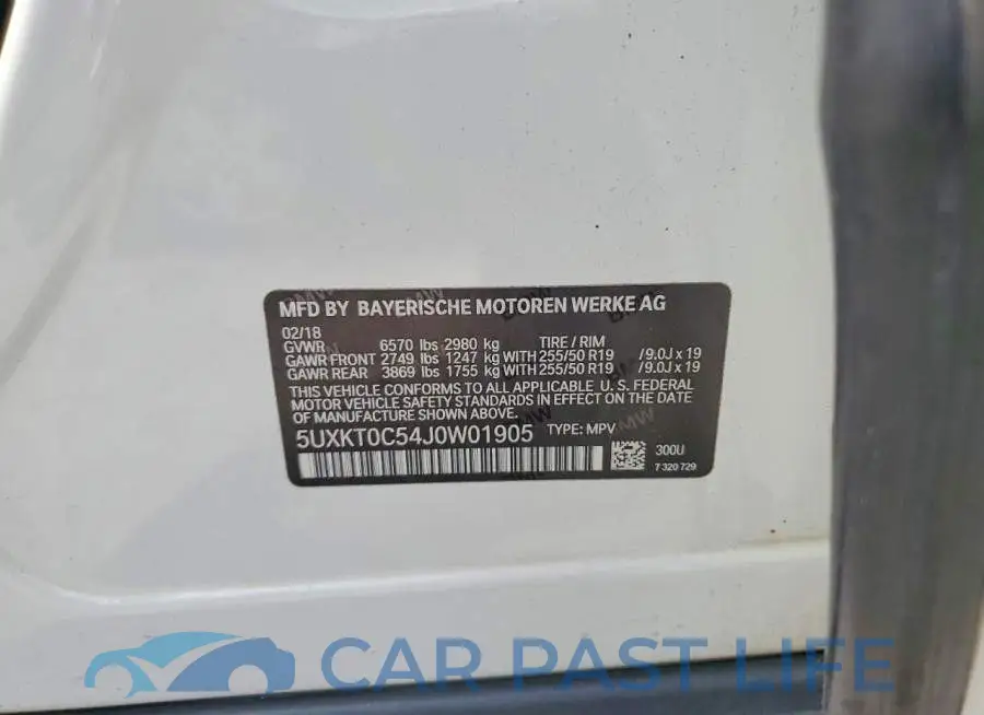 5UXKT0C54J0W01905# 13