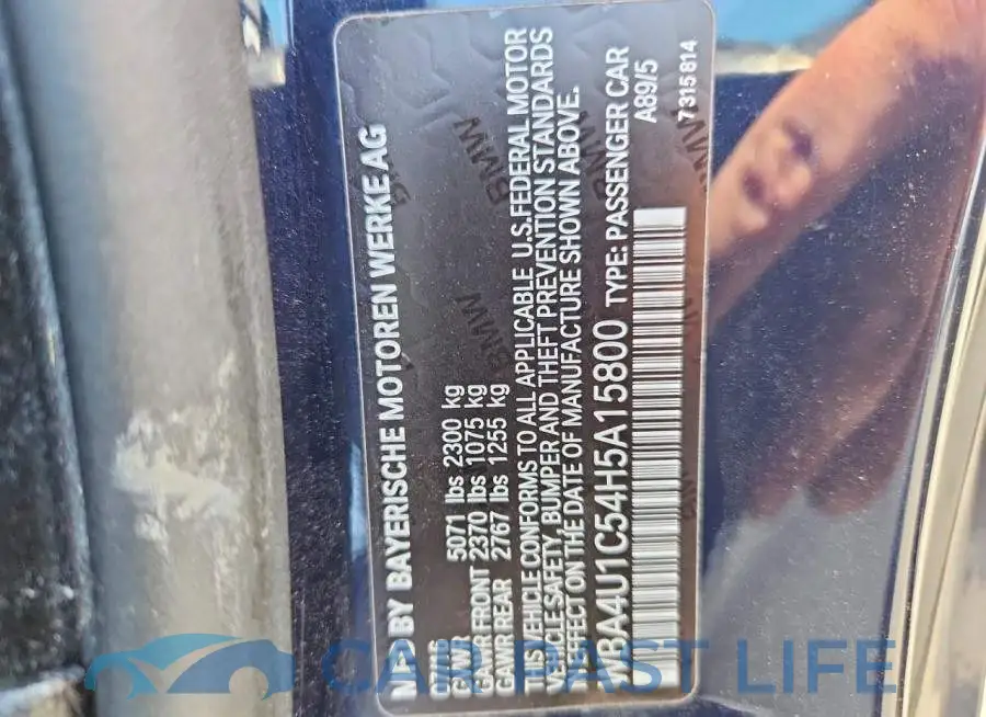 WBA4U1C54H5A15800# 12