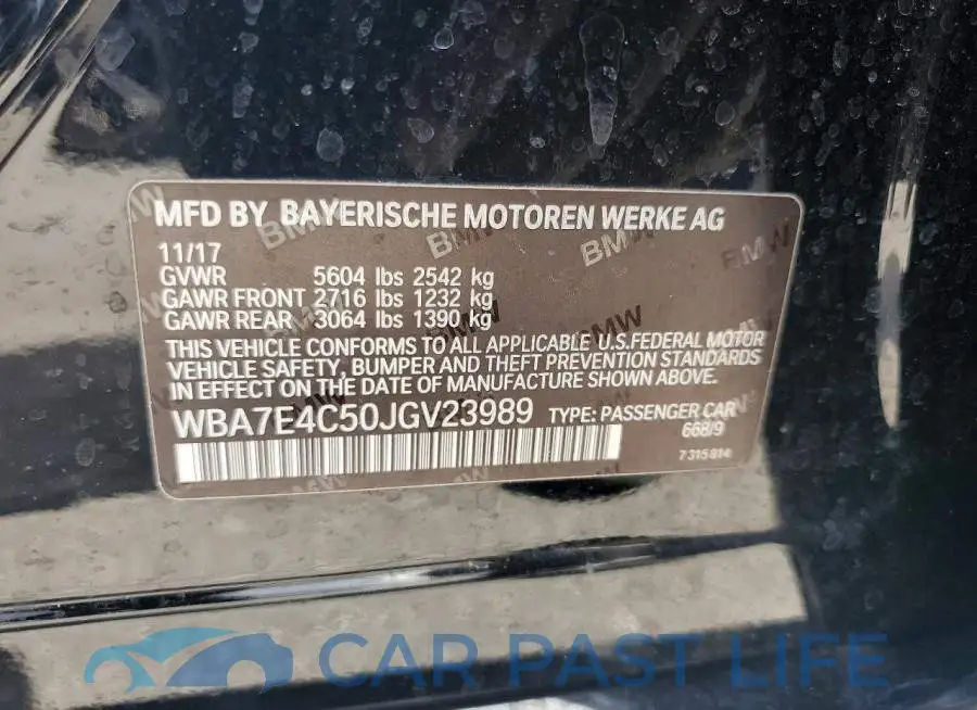 WBA7E4C50JGV23989# 12