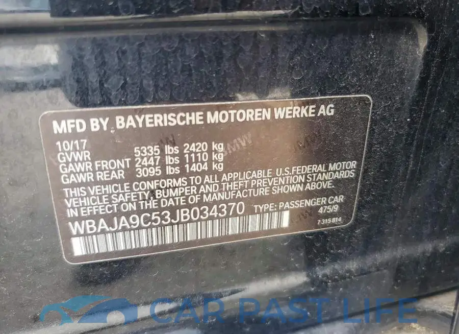 WBAJA9C53JB034370# 12