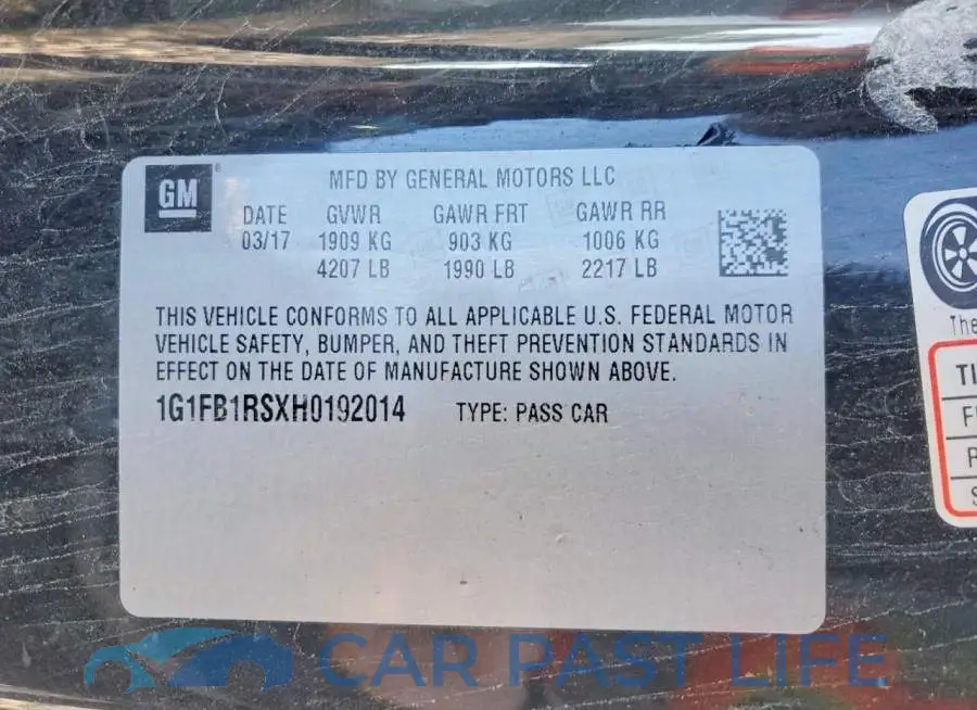 1G1FB1RSXH0192014# 12