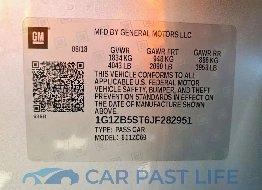 1G1ZB5ST6JF282951# 13