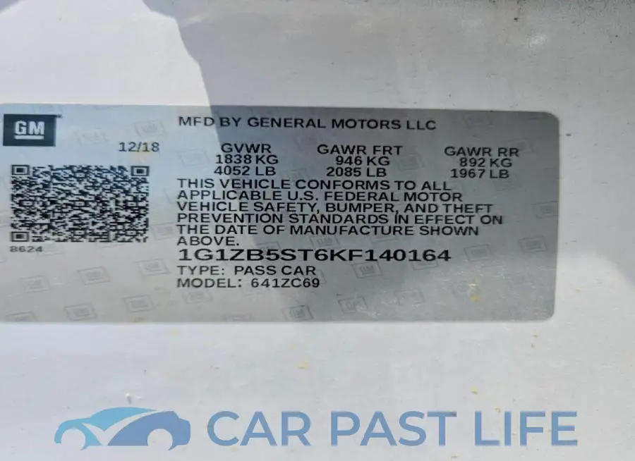 1G1ZB5ST6KF140164# 12