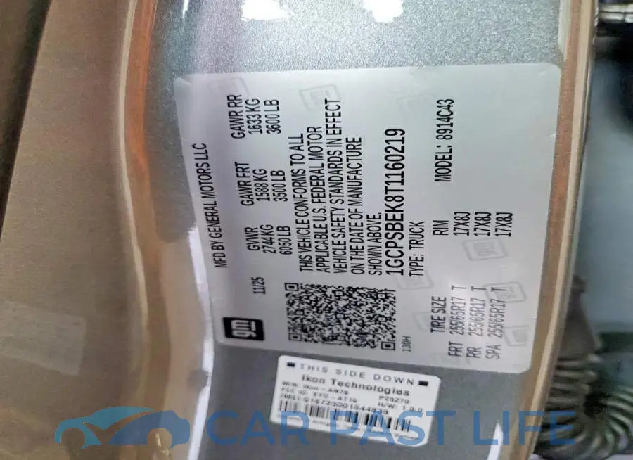 1GCPSBEK8T1160219# 12