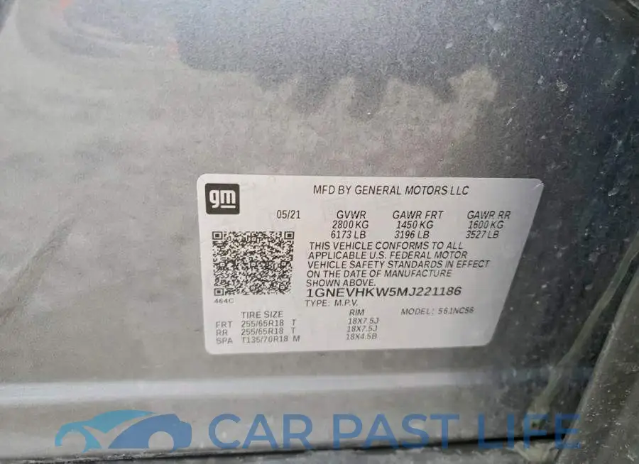 1GNEVHKW5MJ221186# 13