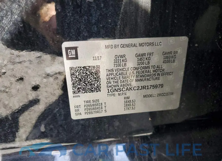 1GNSCAKC2JR175979# 14