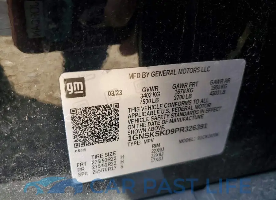 1GNSKSKD9PR326391# 13