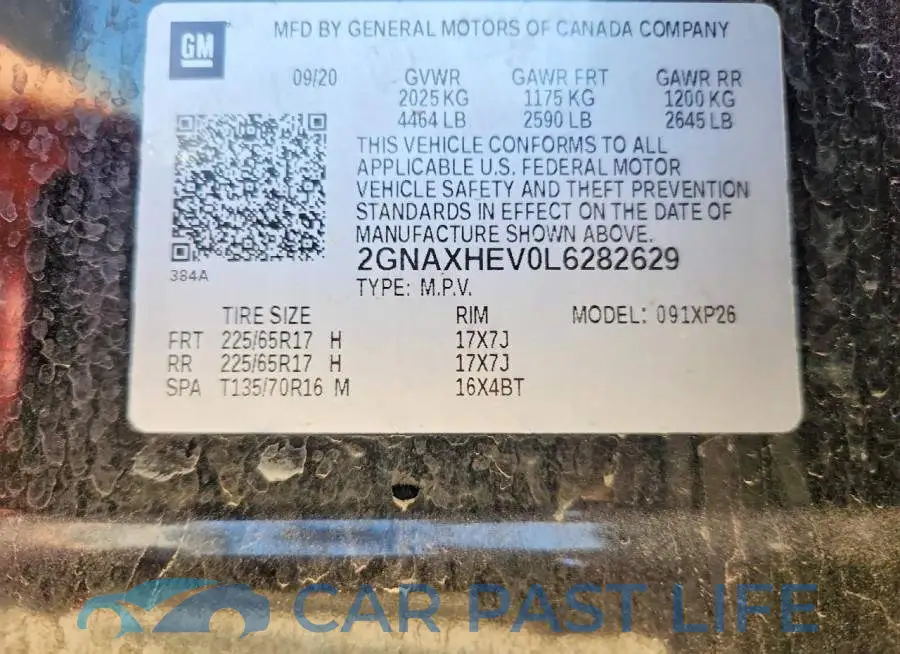 2GNAXHEV0L6282629# 12
