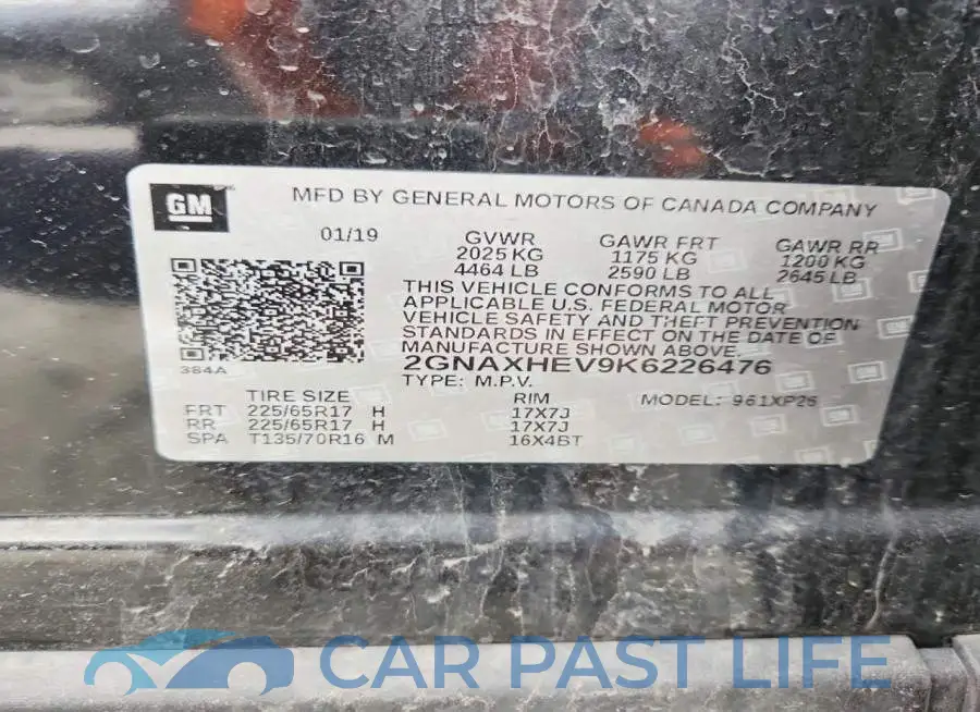 2GNAXHEV9K6226476# 13
