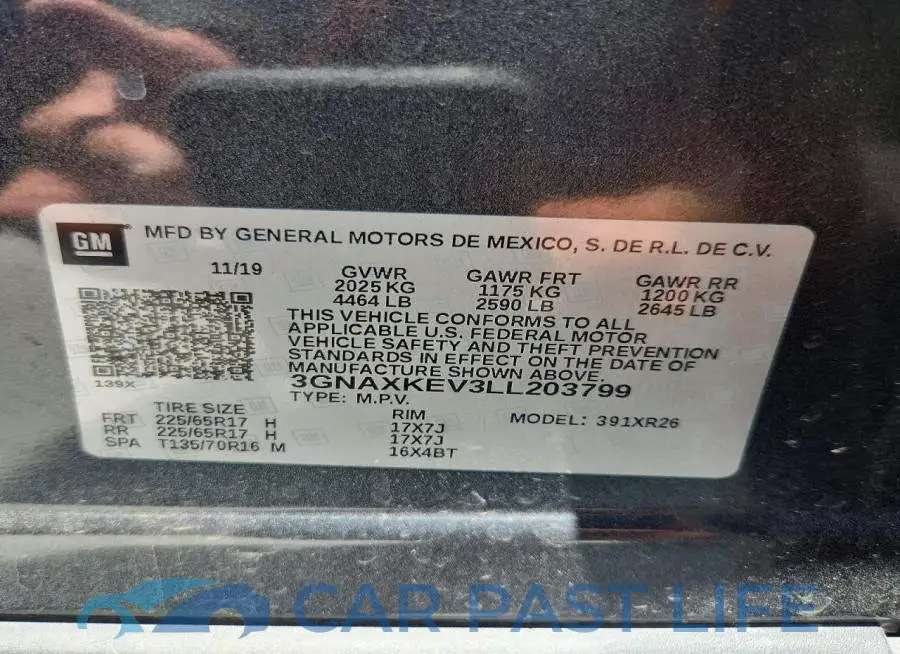 3GNAXKEV3LL203799# 13