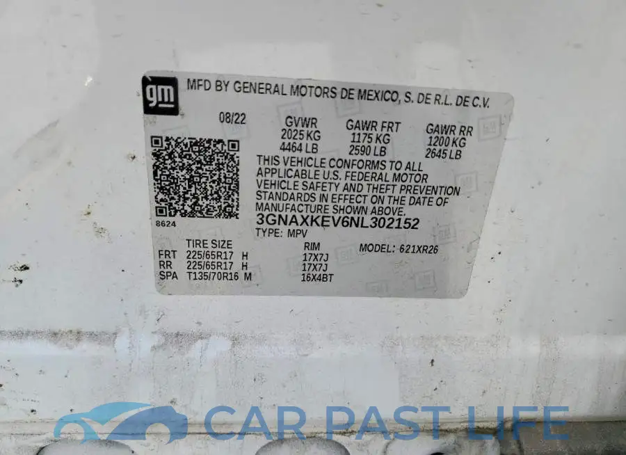 3GNAXKEV6NL302152# 14