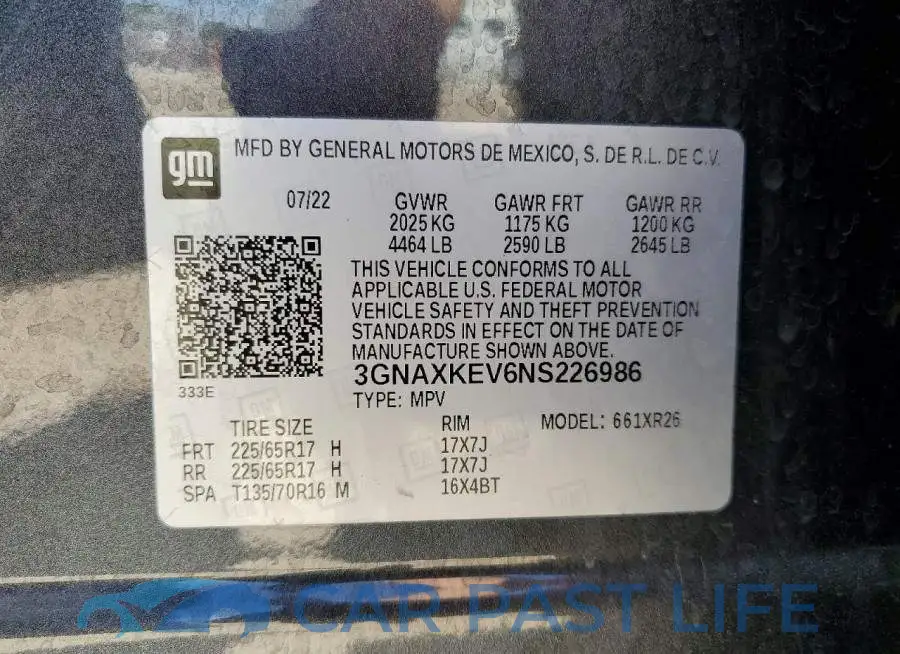 3GNAXKEV6NS226986# 13