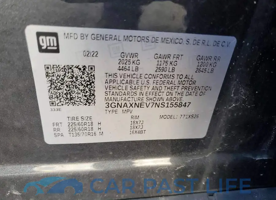 3GNAXNEV7NS155847# 13