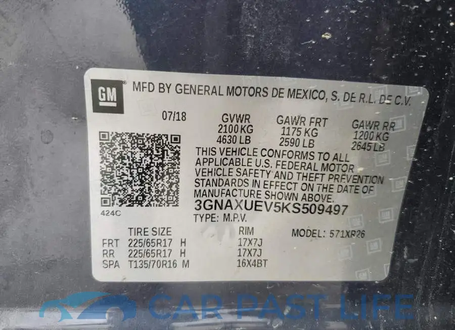3GNAXUEV5KS509497# 13