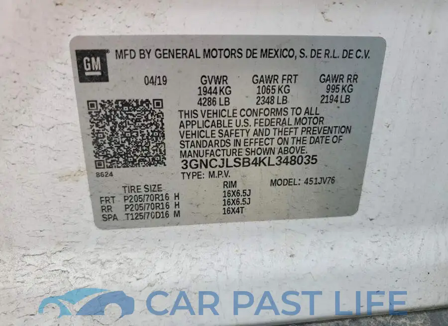3GNCJLSB4KL348035# 13