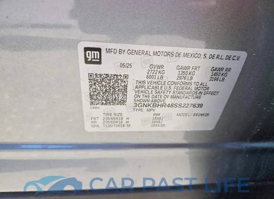 3GNKBHR48SS227639# 14