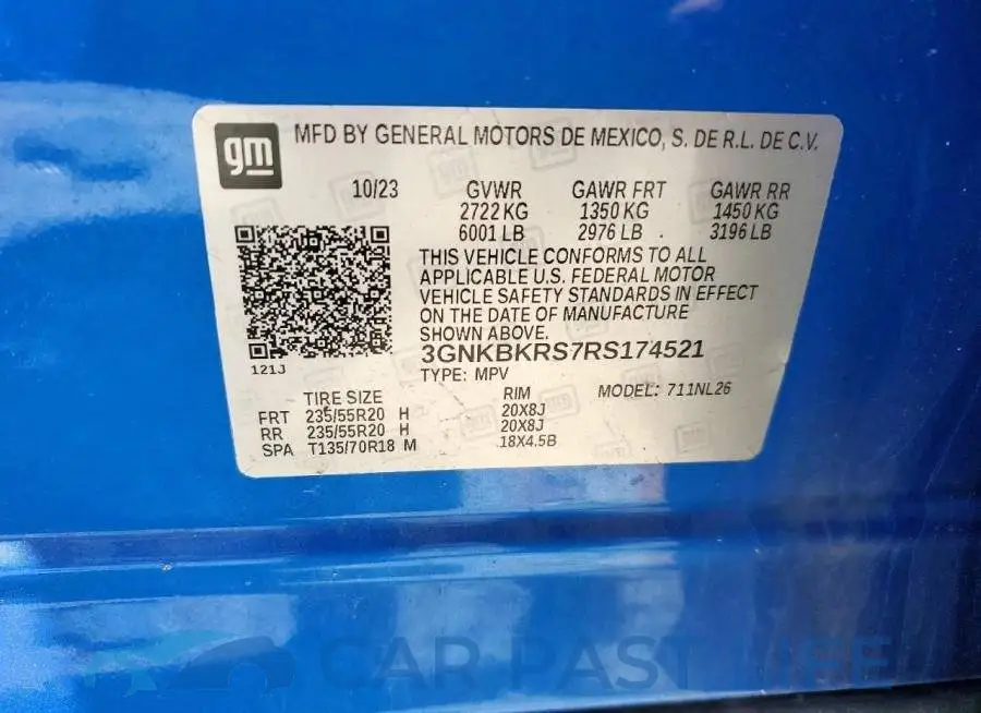 3GNKBKRS7RS174521# 13
