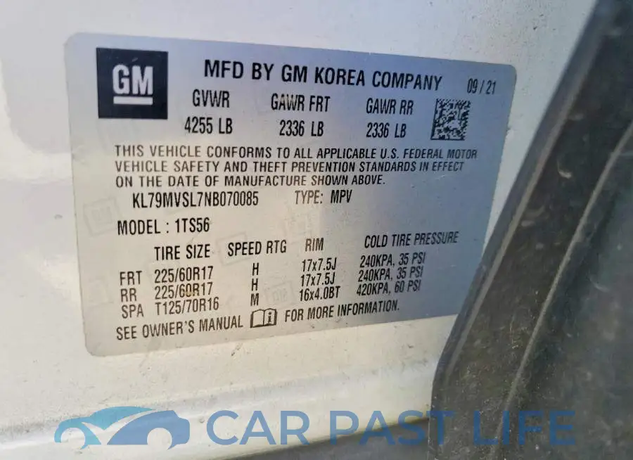 KL79MVSL7NB070085# 12