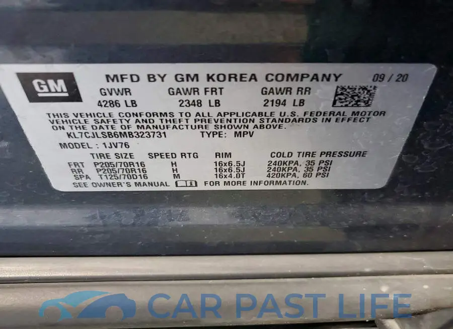 KL7CJLSB6MB323731# 13