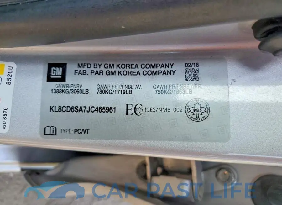 KL8CD6SA7JC465961# 12