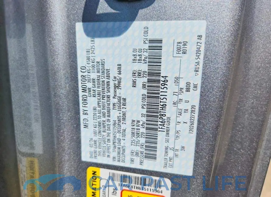 1FA6P8TH6T5115964# 12