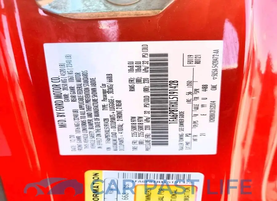 1FA6P8THXL5191428# 12