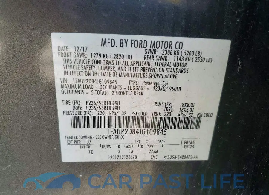 1FAHP2D84JG109845# 13