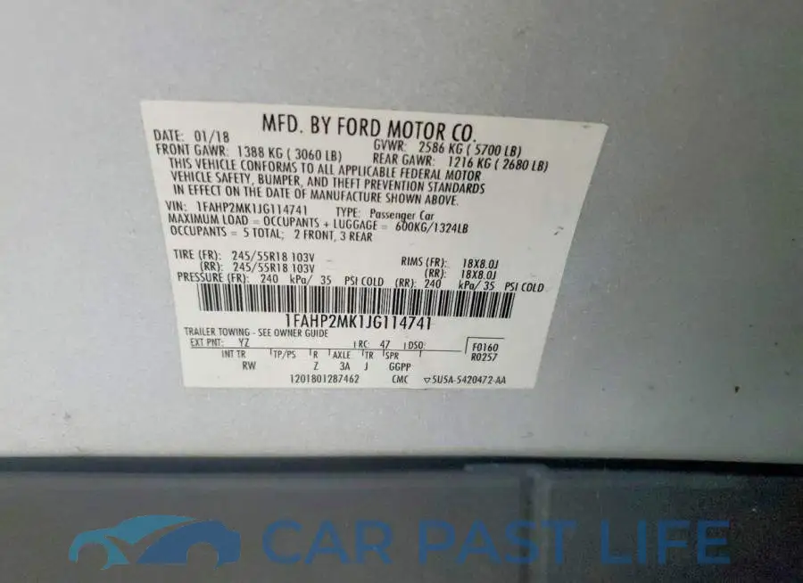 1FAHP2MK1JG114741# 12
