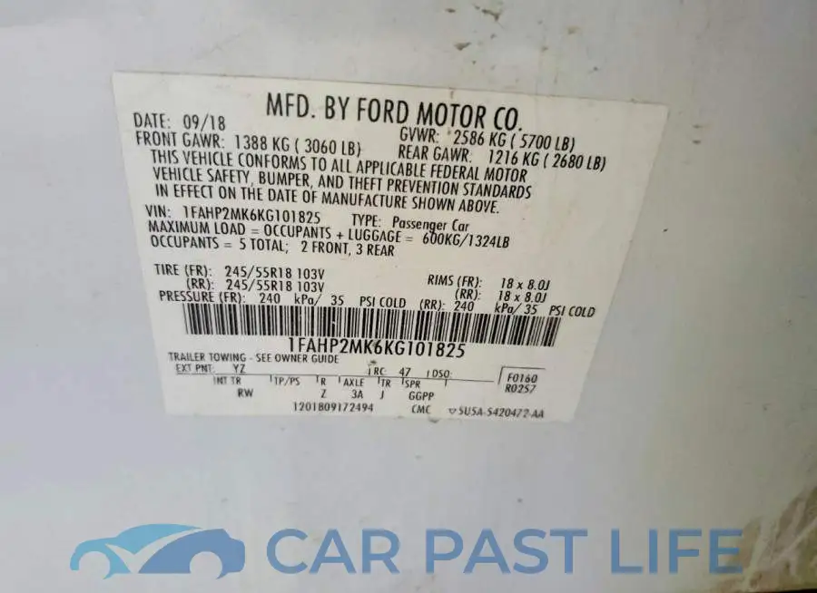 1FAHP2MK6KG101825# 12