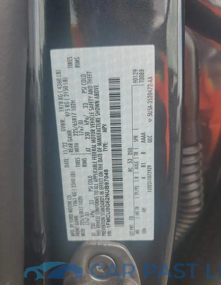 1FMCU0G62NUB97048# 14