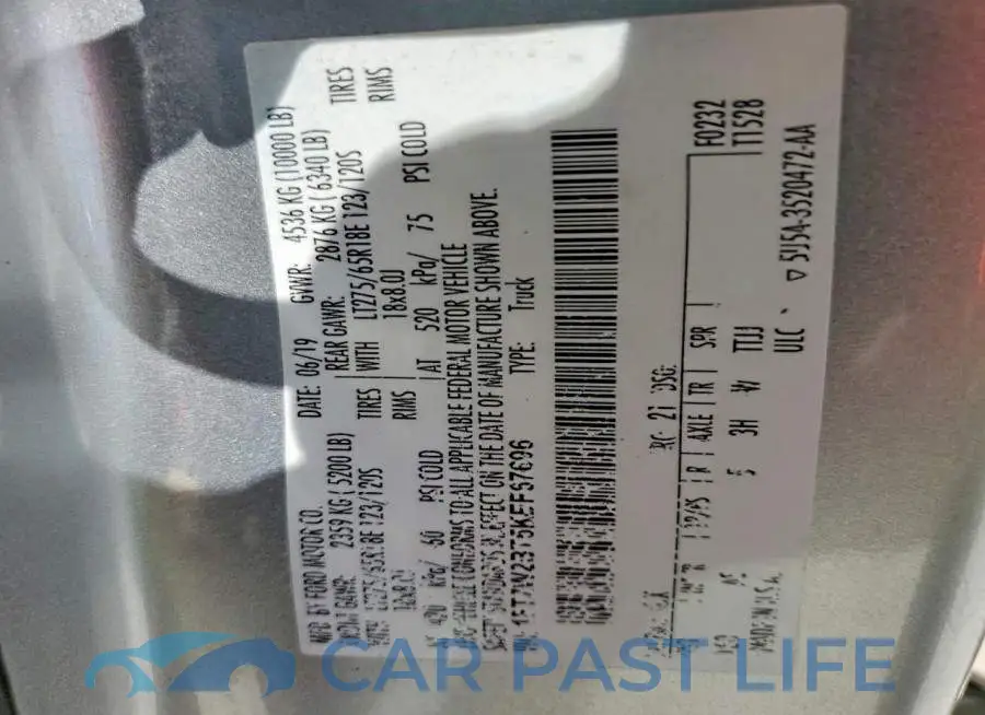 1FT7W2BT5KEF67696# 12