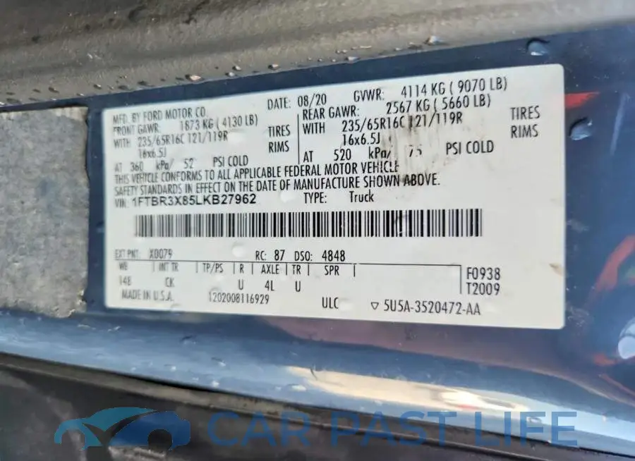 1FTBR3X85LKB27962# 13