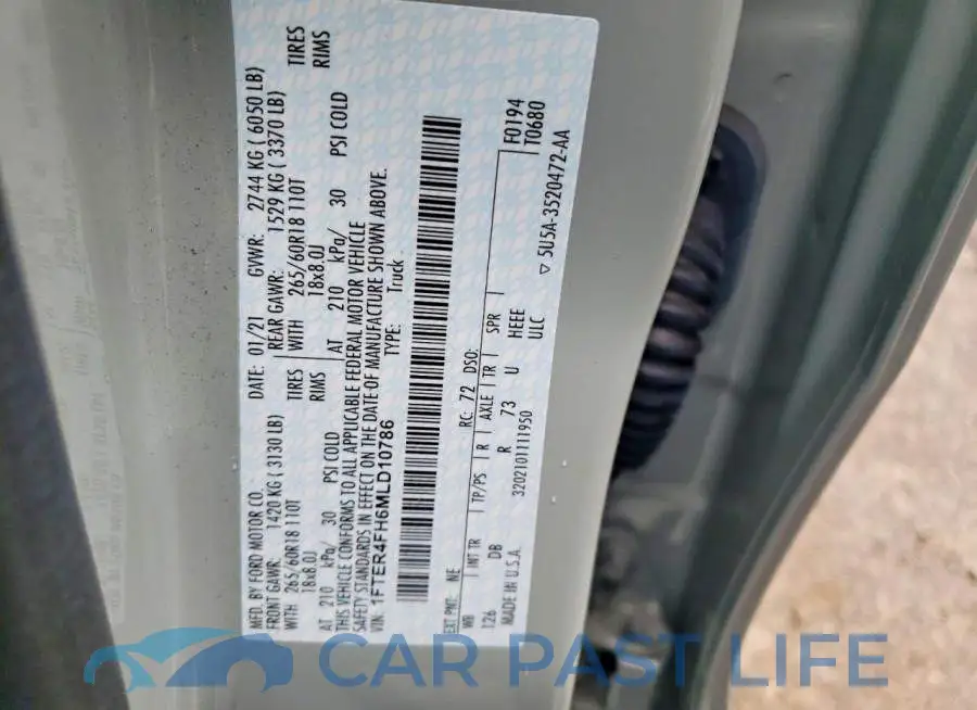 1FTER4FH6MLD10786# 12