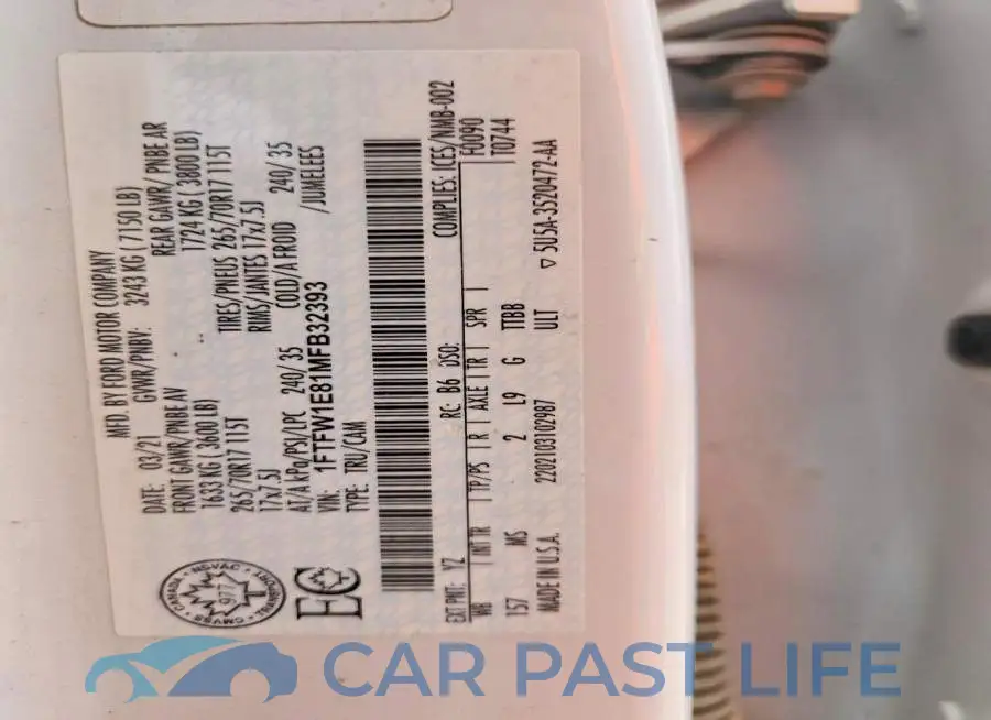 1FTFW1E81MFB32393# 12