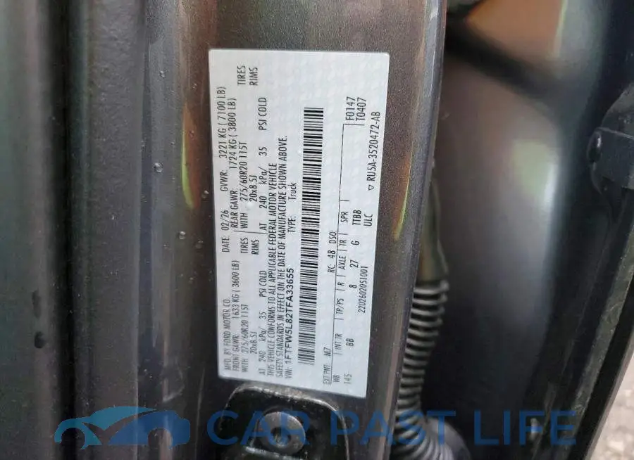1FTFW5L82TFA33655# 12
